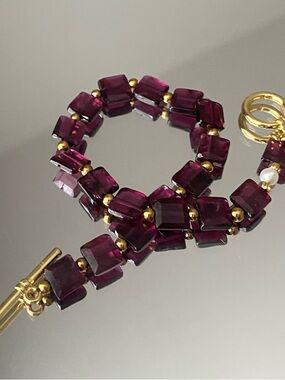 Deep Purple Faceted Garnet Bracelet